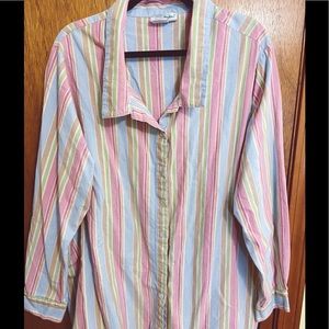 ✨ 3 FOR $20 - Ulla Popken Pastel Stripe Shirt